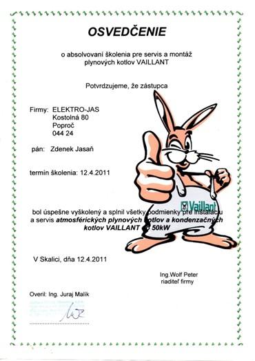 Certifikácia pre servis a montáž kotlov Vaillant